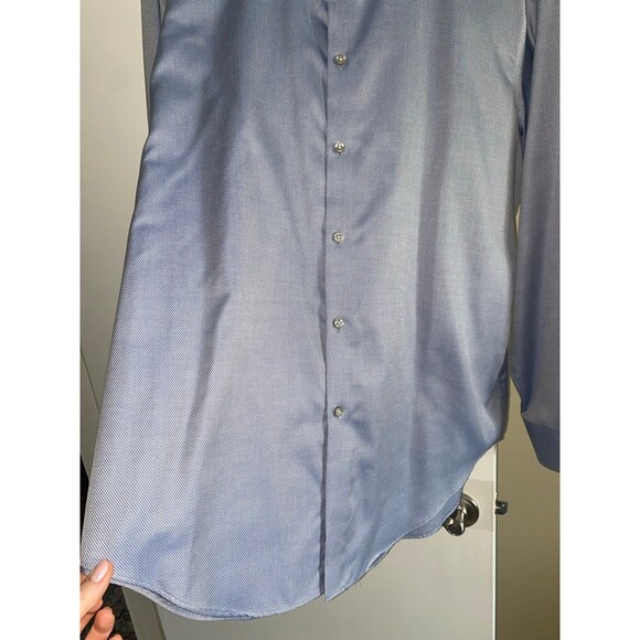 Men's Button Down Dress Shirt Calvin Klein Slim Fit Infinite Non Iron 17.5 34/35 - Picture 10 of 12